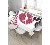 Скатерть JoyArty Юбилейный поцелуй, прямоугольная, из сатена tc_33120_120x145