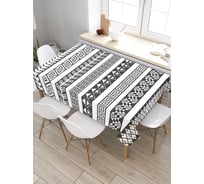 Скатерть JoyArty Этнический монохром, прямоугольная, из сатена tc_37374_120x145