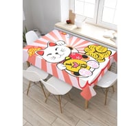 Скатерть JoyArty Японский котик, прямоугольная, из сатена tc_7373_120x145