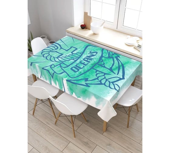 Скатерть JoyArty Якорь с надписью, прямоугольная, из сатена tc_7597_120x145 1