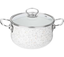 Кастрюля эмалированная со стеклянной крышкой Agness Вивьен, 2.8 л, 20х12 см 915-147