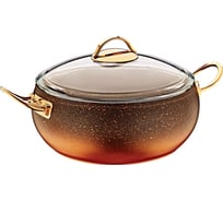 Кастрюля с крышкой стеклянной OMS collection 28x11,5 см, 6,6 л, с АПП, цвет красный 3141-IND-Rd-28