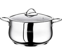 Кастрюля стальная OMS collection крышка стеклянная, размер 24x14 см, 6,2 л 2038-S-24