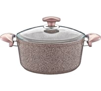 Кастрюля с крышкой стеклянной OMS collection 28x13 см, 6,95 л, с АПП, цвет коричневый 3110.01.02-28-Вn