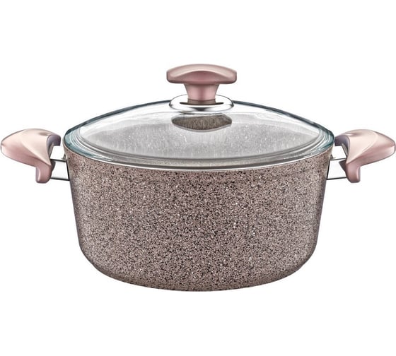 Кастрюля с крышкой стеклянной OMS collection 24x12 см, 4,3 л, с АПП, цвет коричневый 3110.01.02-24-Вn 1