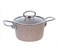Кастрюля с крышкой стеклянной OMS collection размер 14x8 см, 1,2 л, с АПП, цвет коричневый 3111(S)-14-Bn