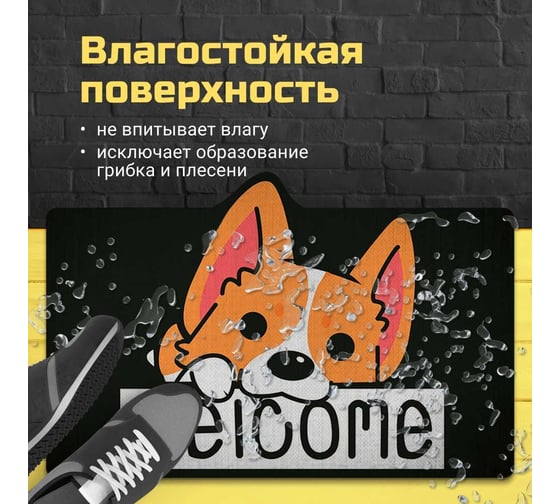 Коврик Homium Cozy 40x60 см, рисунок корги matcozydog