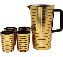 Кувшин Homium Kitchen, с 4 стаканами, черный/золотой set01jug4glasses