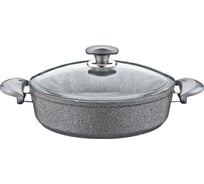Сотейник с крышкой стеклянной OMS collection 32x9 см, 6,1 л, с АПП, цвет серый 3310.01.02-32-Gr