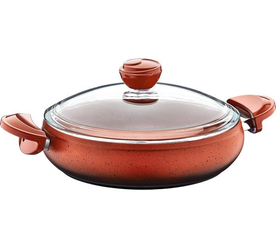 Сотейник с крышкой стеклянной OMS collection 30x8 см, 4 л, с АПП, цвет терракотовый 3340-30-TC
