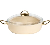 Сотейник с крышкой стеклянной OMS collection 32x9 см, 5,7 л, с АПП, цвет айвори 3310.01.06/G-32-IVR
