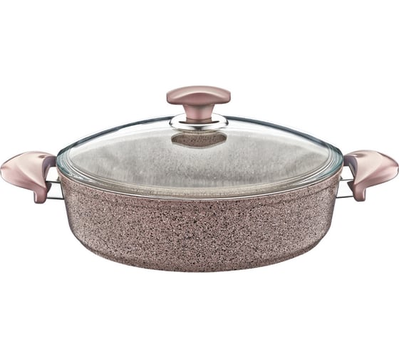 Сотейник с крышкой стеклянной OMS collection 26x7,5 см, 3,4 л, с АПП, цвет коричневый 3310.01.02-26-Bn