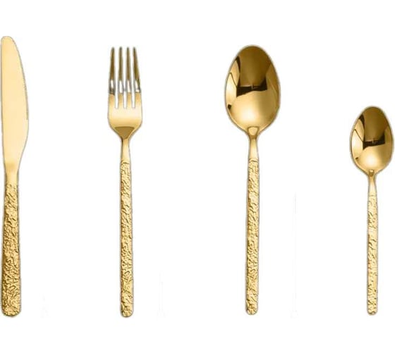 Набор столовых приборов Homium Home, 4 прибора, цвет золотой spoon42gold