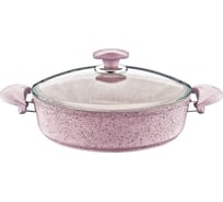 Сотейник с крышкой стеклянной OMS collection 26x7,5 см, 3,4 л, с АПП, цвет розовый 3310.01.02-26-Pin