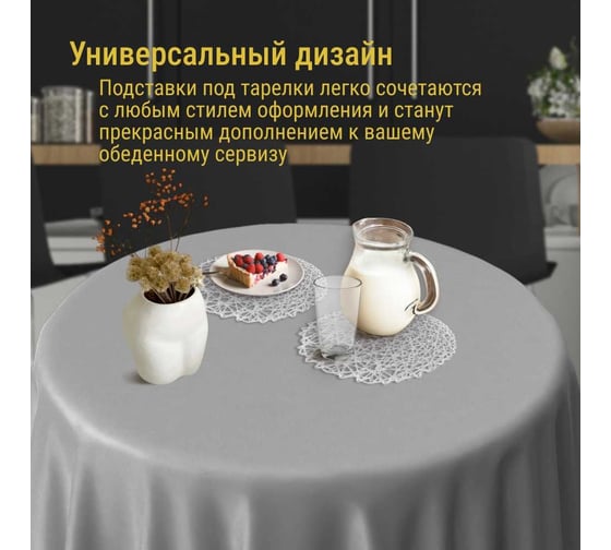 Набор подставочных салфеток Homium Giarett, 2 шт., белый, круглые set2giarettwhite