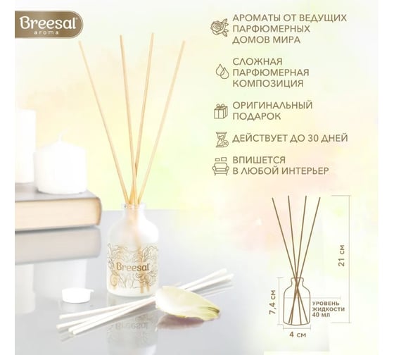 Ароматический диффузор Breesal aroma sphere пленительный мираж 40 мл 12 l ARD/016