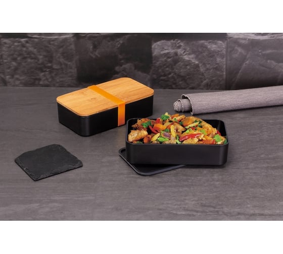 Двухъярусный ланч-бокс BerlingerHaus с бамбуковой крышкой и ремешком BH-7206 7206-BH