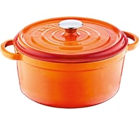 Кастрюля чугунная с эмалевым покрытием OMS collection 28 см, цвет оранжевый 3365-28-Org