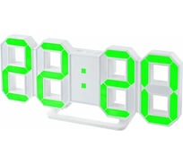 Часы-будильник Perfeo LED LUMINOUS белый корпус, зелёная подсветка 30010071