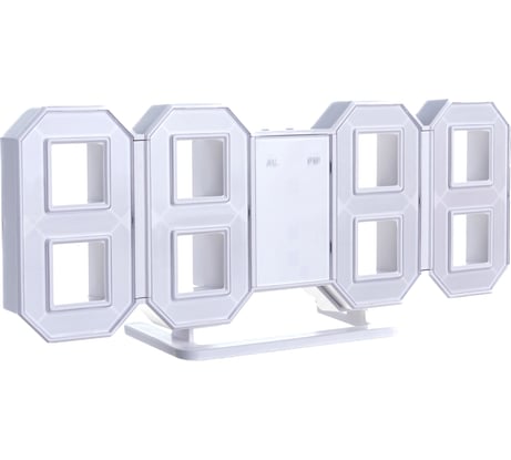 Часы-будильник Perfeo LED LUMINOUS белый корпус, белая подсветка 30010069