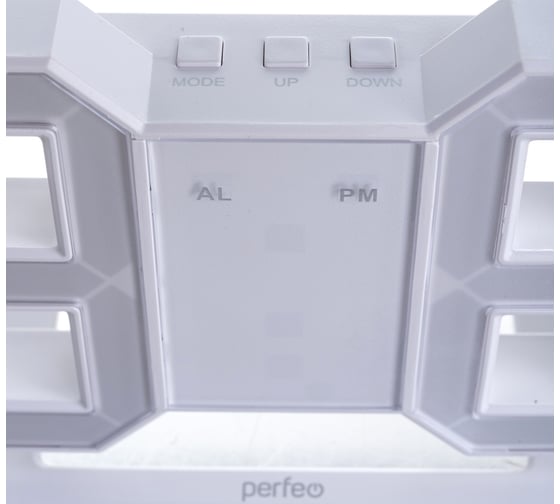 Часы-будильник Perfeo LED LUMINOUS белый корпус, белая подсветка 30010069
