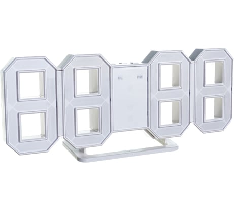 Часы-будильник Perfeo LED LUMINOUS белый корпус, синяя подсветка 30010072