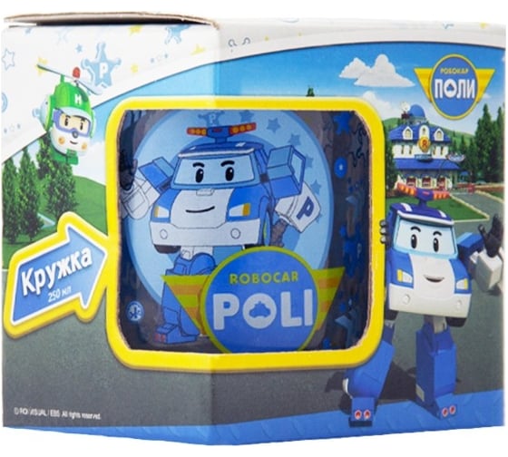 Кружка ND Play робокар поли, поли, в подарочной упаковке, 230 мл, стекло 275736