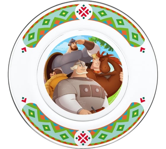 Тарелка ND Play три богатыря, дизайн 2, 19,5 см, стекло 310861