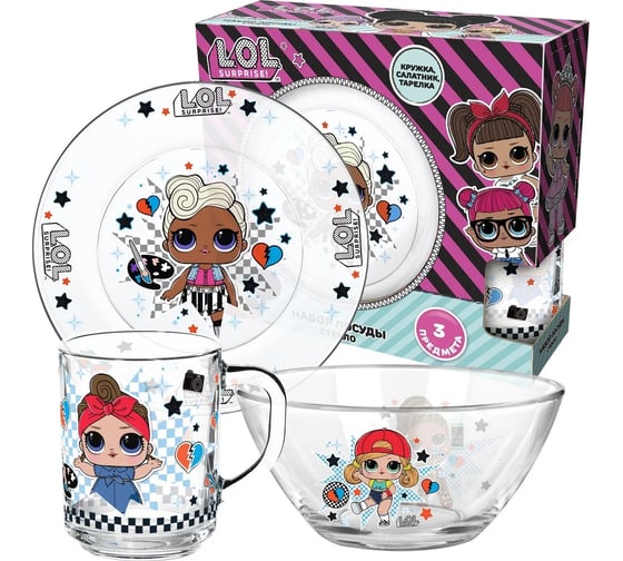 Набор посуды ND Play L.o.l. surprise dollsaregogo в подарочной упаковке, 3 предмета, стекло 288529