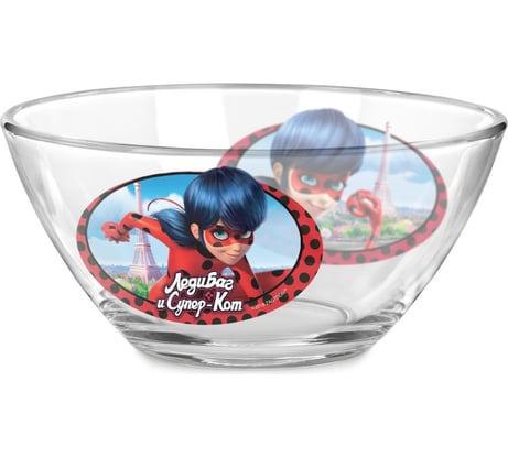 Салатник ND Play леди баг и супер кот париж, 12.5 см, стекло 280820