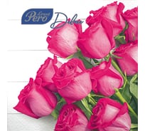 Салфетка бумажная GrandPero deluxe 33x33 см розы 3 слоя 20 листов х 12 2302