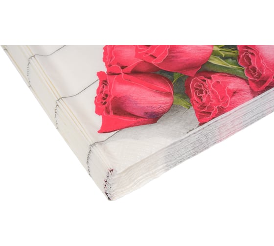 Салфетка бумажная GrandPero deluxe 33x33 см розы 3 слоя 20 листов х 12 2302