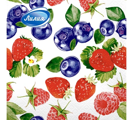 Салфетка бумажная Лилия 33x33 см ягодный фреш 2 слоя, 20 листов 2456