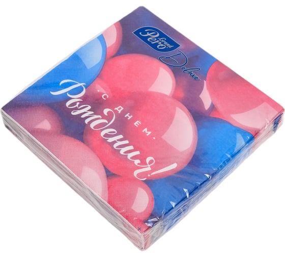 Салфетка бумажная GrandPero deluxe 33x33 см поздравление 3 слоя 20 листов х 12 2326