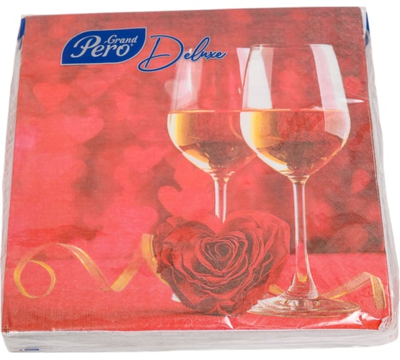 Салфетка бумажная GrandPero deluxe 33x33 см романтический вечер 3 слоя 20 листов х 12 2319