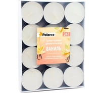 Свечи чайные PATERRA в гильзе, литые, аромат ванили, 24 шт. 401-288