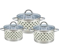 Посуда Rainstahl RS\CW 1626-06 Cream 6 предметов, 2,1 л, 2,9 л, 3,9 л, капсульное дно (х4) 1626-06RS\CWCream