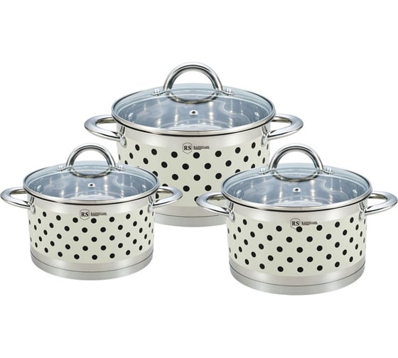 Посуда Rainstahl RS\CW 1626-06 Cream 6 предметов, 2,1 л, 2,9 л, 3,9 л, капсульное дно (х4) 1626-06RS\CWCream 1