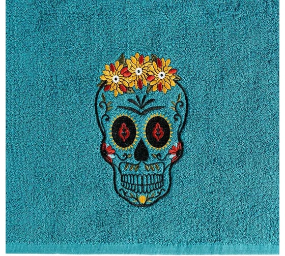 Полотенце для ванной Moroshka Los Muertos 50x90 см, цвет бирюзовый L02-28