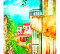 Канвас Декоретто Греция. Вид из окна CV 9011 Декор