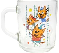 Кружка ND Play три кота, цветы, маленькая, 230 мл, стекло 309628