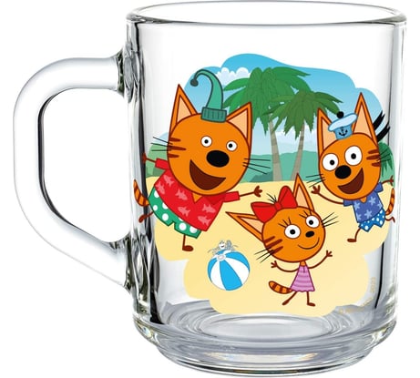 Кружка ND Play три кота, море приключений, маленькая, 230 мл, стекло 309619