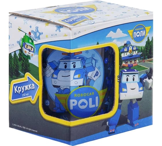 Кружка ND Play робокар поли, матовый, в подарочной упаковке, 230 мл, стекло 275737
