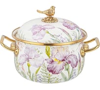Кастрюля эмалированная Agness с крышкой, серия irises, 2,1л, диа.16см подходит для инд. плит 950-571
