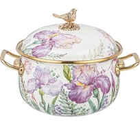 Кастрюля эмалированная Agness с крышкой, серия irises 2,8л, диа.18см подходит для индук.пл 950-572