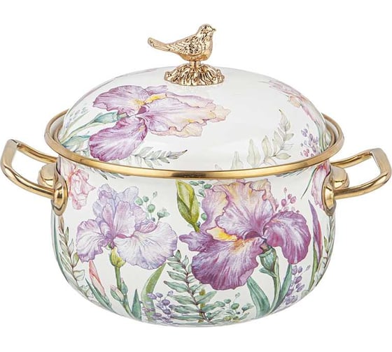Кастрюля эмалированная Agness с крышкой, серия irises 2,8л, диа.18см подходит для индук.пл 950-572 1