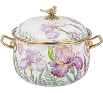 Кастрюля эмалированная Agness с крышкой, серия irises 3,8л, диа.20см подходит для индук.пл 950-573