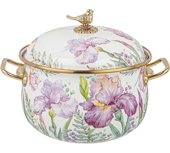 Кастрюля эмалированная Agness с крышкой, серия irises 3,8л, диа.20см подходит для индук.пл 950-573 1