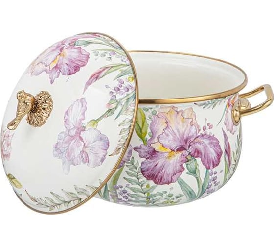 Кастрюля эмалированная Agness с крышкой, серия irises 3,8л, диа.20см подходит для индук.пл 950-573