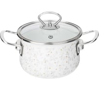 Кастрюля эмалированная Agness со стеклянной крышкой серия вивьен, 1. 5 л, 16/ 10 см 915-145